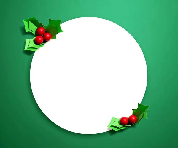 Bayas de acebo de Navidad - Artesanía de papel — Foto de Stock