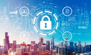 Chicago şehir merkezi ile internet ağı güvenliği kavramı