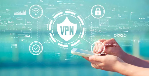 Koncept VPN s chytrým telefonem — Stock fotografie