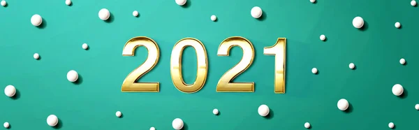 Beyaz şeker noktalarıyla 2021 yeni yıl teması — Stok fotoğraf