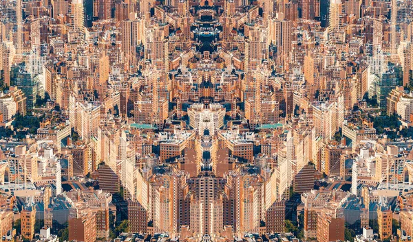 Aerial view of Manhattan double exposure — Stock Photo, Image