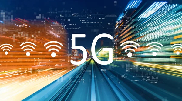 5G-nätverk med hög hastighet rörelse oskärpa — Stockfoto