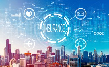 Chicago şehir merkezi sigorta konsepti