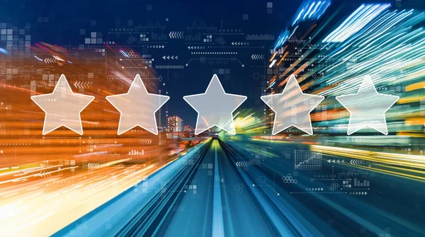 Rating star concept with high speed motion blur — Stock Photo, Image