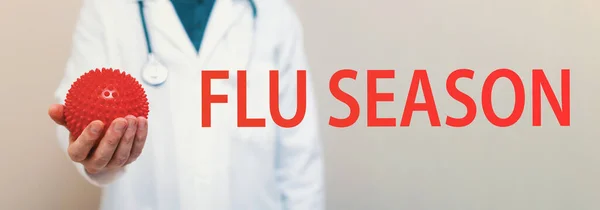 Flu Season θέμα με έναν γιατρό — Φωτογραφία Αρχείου