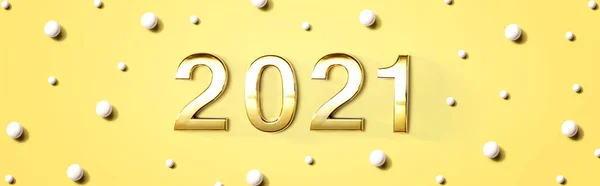 2021年新年のテーマはホワイトキャンディドット — ストック写真