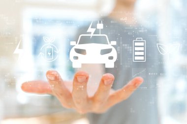 Genç adamla EV konsepti