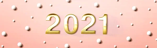 2021 new year theme with white candy dots — Stock Photo, Image