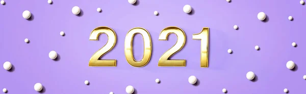 2021 년하얀 캔디 점이 있는 신년 테마 — 스톡 사진