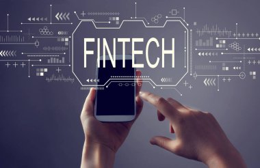Akıllı telefonlu Fintech konsepti