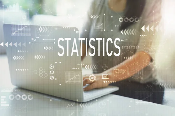 Statistiche con donna — Foto Stock