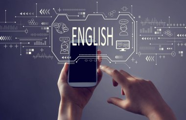 Akıllı telefonlu İngilizce kavramı