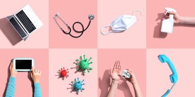 TeleHealth temalı karoları olan düz konum