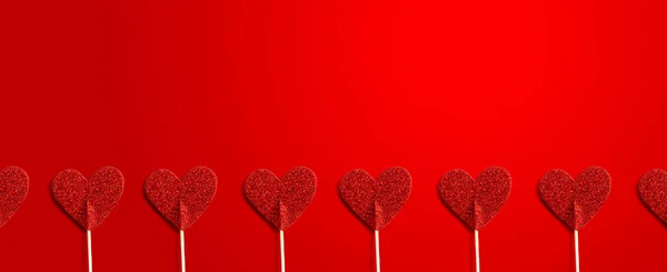 Rosso glitter cuore picconi — Foto Stock