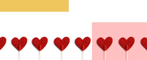 Rosso glitter cuore picconi — Foto Stock