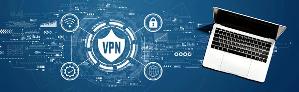 Concept VPN avec ordinateur portable — Photo