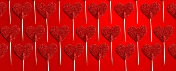 Rosso glitter cuore picconi — Foto Stock