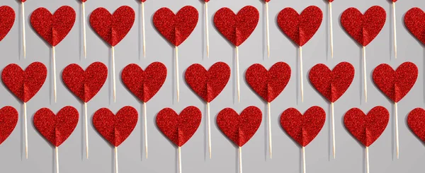 Rosso glitter cuore picconi — Foto Stock