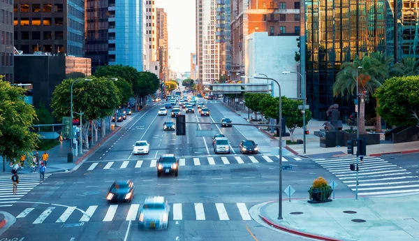 Blick auf den Verkehr in der Innenstadt von Los Angeles — Stockfoto