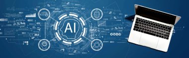Dizüstü bilgisayarla yapay zeka kavramı