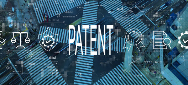 Patent concept with city traffic intersection