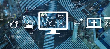 Şehir trafiği kavşağındaki tele sağlık teması