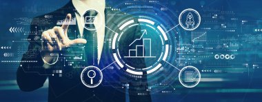 İş adamıyla iş büyüme analizi