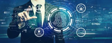 İş adamıyla parmak izi tarama teması