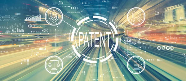 Yüksek hız hareket bulanıklığı olan patent kavramı — Stok fotoğraf