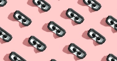 Gölgeli sanal gerçeklik kulaklığı deseni