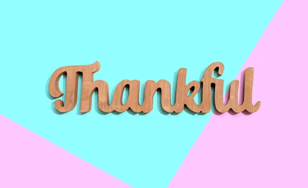 Thankful wooden text from above — Stock Photo, Image