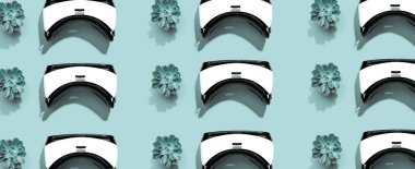 Gölgeli sanal gerçeklik kulaklığı deseni