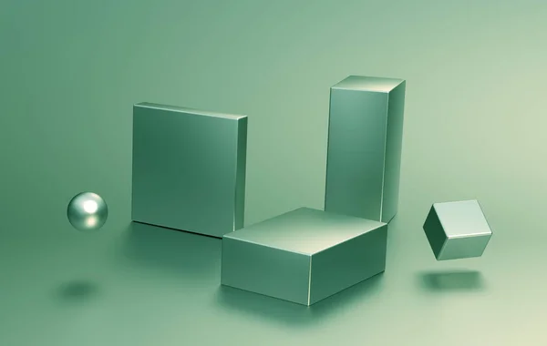 Abstrakte 3D-Darstellung von Zylinderpodesten — Stockfoto