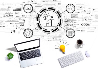 Bilgisayarlı ampullü içerik pazarlama kavramı