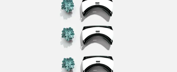 Virtual reality headset mönster med skugga — Stockfoto