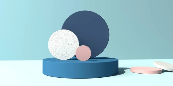 3D render of podium and circles — Stock Photo, Image