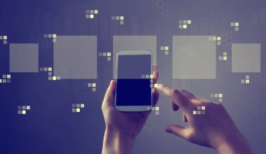 Akıllı telefonlu dijital kare kutular