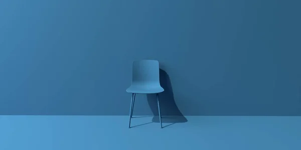 Blue chair in blue minimal room — Stock Photo, Image