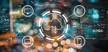 Bulanık şehir ışıklarıyla bulut hesaplaması