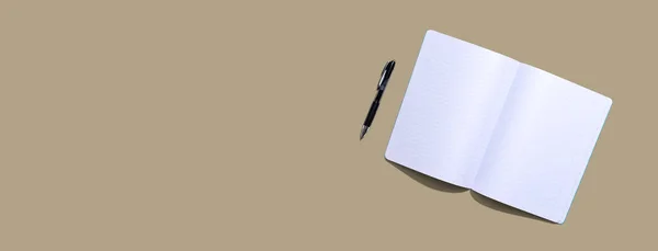 Blank white notebook from above — Stock Photo, Image