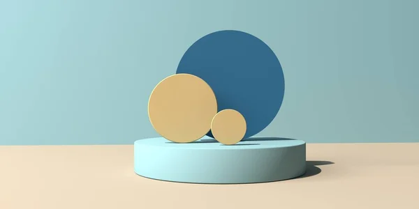 Renderização 3D de pódio e círculos — Fotografia de Stock