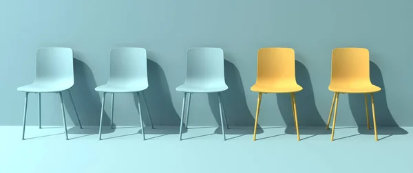 Minority and majority theme with chairs — Stock Photo, Image