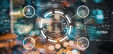 Bulanık şehir ışıklarıyla veri güvenliği kavramı