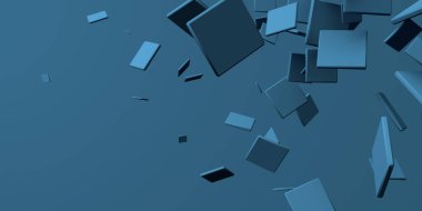 Kare şekillerin farklı boyutlarında 3B görüntüleme