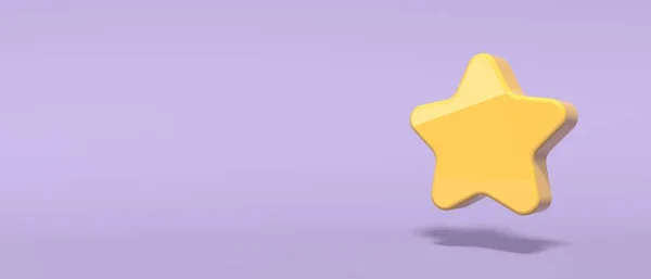 Linda estrella amarilla brillante - 3D render — Foto de Stock