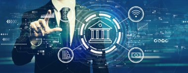 İş adamıyla online bankacılık kavramı