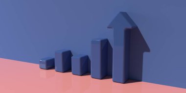 Yukarı doğru çizgi grafik ve ok