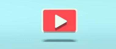 Çal ve başlat düğmesi simgesi - 3B render