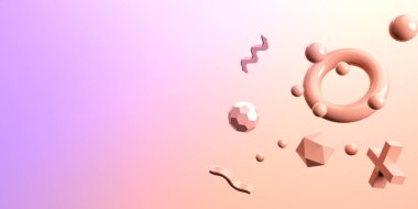 Uçan geometrik kürelerin 3 boyutlu canlandırması