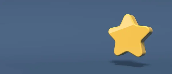 Cute shiny yellow star - 3D render — Stock Photo, Image